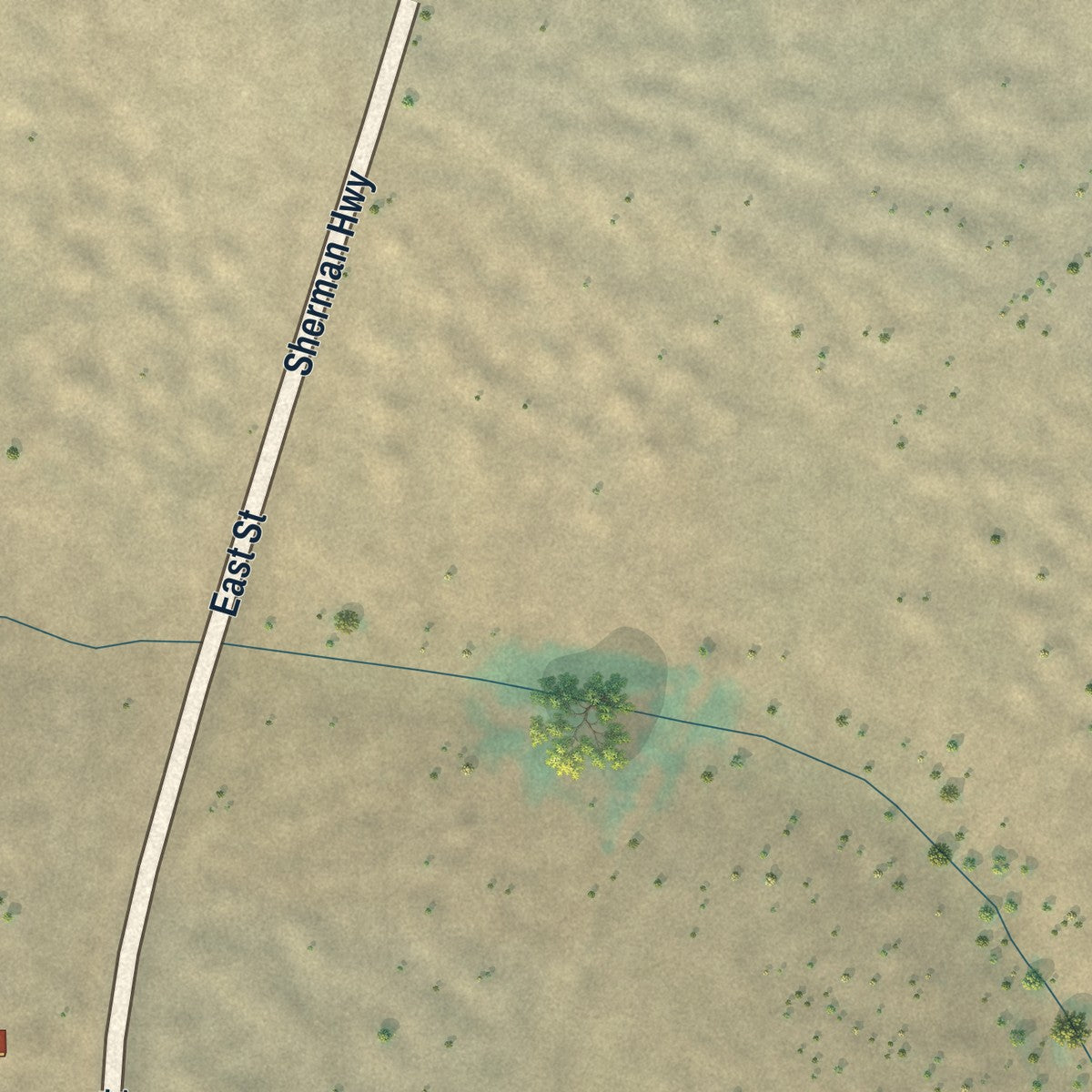 Second close-up of the map of Shaniko, Oregon print showing more streets and buildings