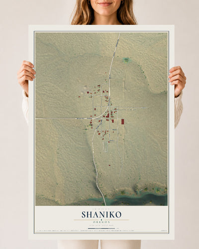 Map of Shaniko, Oregon, 24 x 36 inch unframed archival matte print