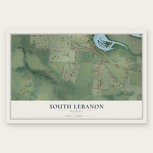 South Lebanon, Oregon map print, the full design
