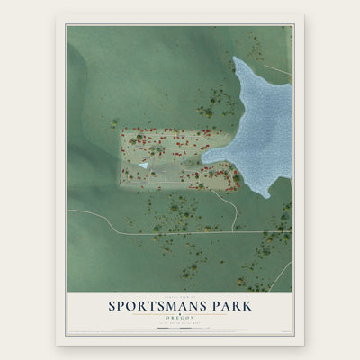 Sportsmans Park, Oregon map print, the full design