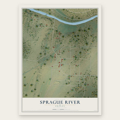 Sprague River, Oregon map print, the full design