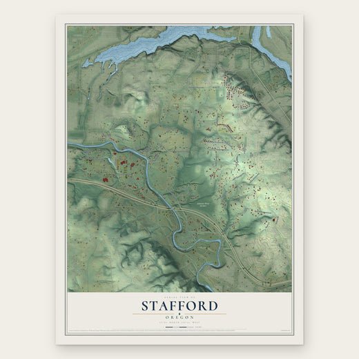 Stafford, Oregon map print, the full design