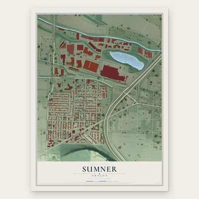 Sumner, Oregon map print, the full design