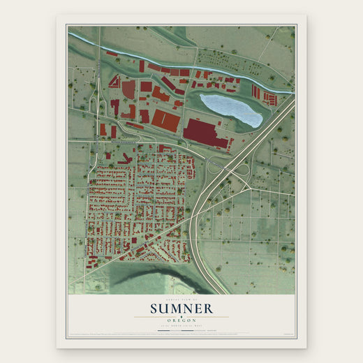 Sumner, Oregon map print, the full design