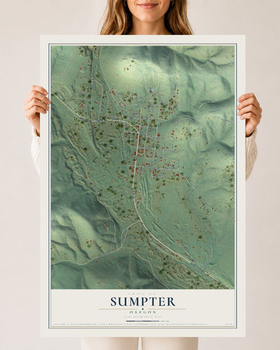 Map of Sumpter, Oregon, 24 x 36 inch unframed archival matte print