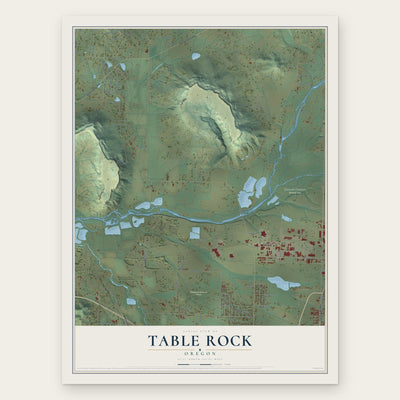 Table Rock, Oregon map print, the full design