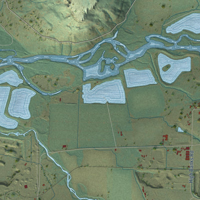Close-up of the map of Table Rock, Oregon print showing street and building detail