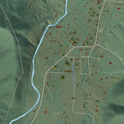 Close-up of the map of Takilma, Oregon print showing street and building detail