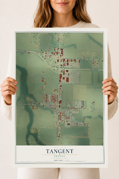 Map of Tangent, Oregon, 18 x 24 inch unframed archival matte print