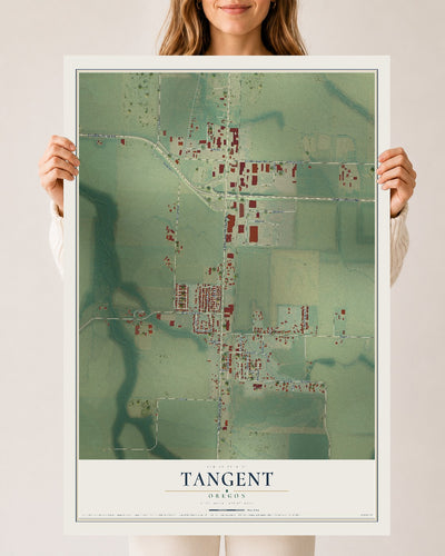 Map of Tangent, Oregon, 24 x 36 inch unframed archival matte print