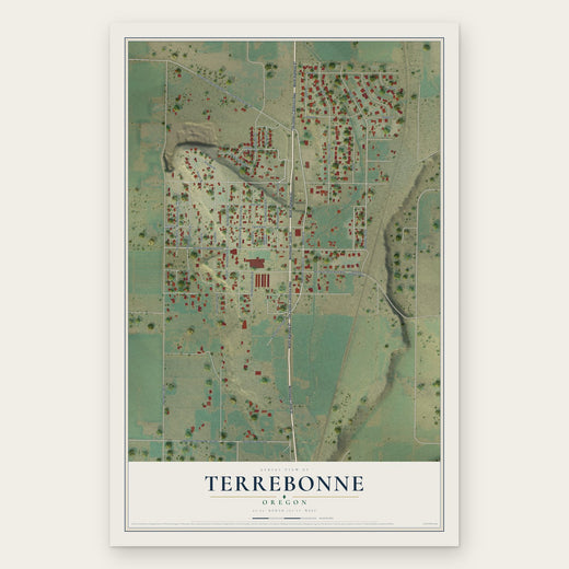 Terrebonne, Oregon map print, the full design