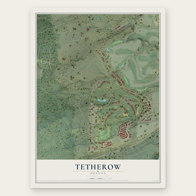 Tetherow, Oregon map print, the full design