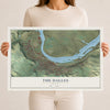 Map of The Dalles, Oregon, 12 x 18 inch unframed archival matte print