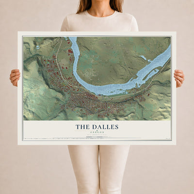 Map of The Dalles, Oregon, 24 x 36 inch unframed archival matte print