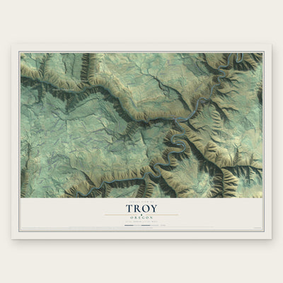 Troy, Oregon map print, the full design