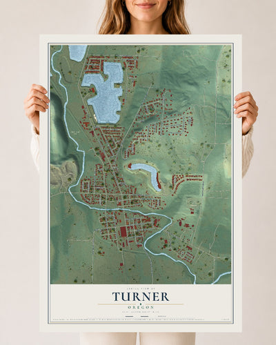Map of Turner, Oregon, 24 x 36 inch unframed archival matte print