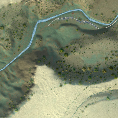 Close-up of the map of Tygh Valley, Oregon print showing street and building detail