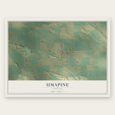 Umapine, Oregon map print, the full design