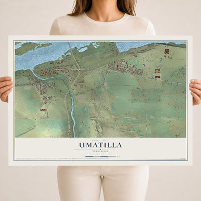Map of Umatilla, Oregon, 18 x 24 inch unframed archival matte print