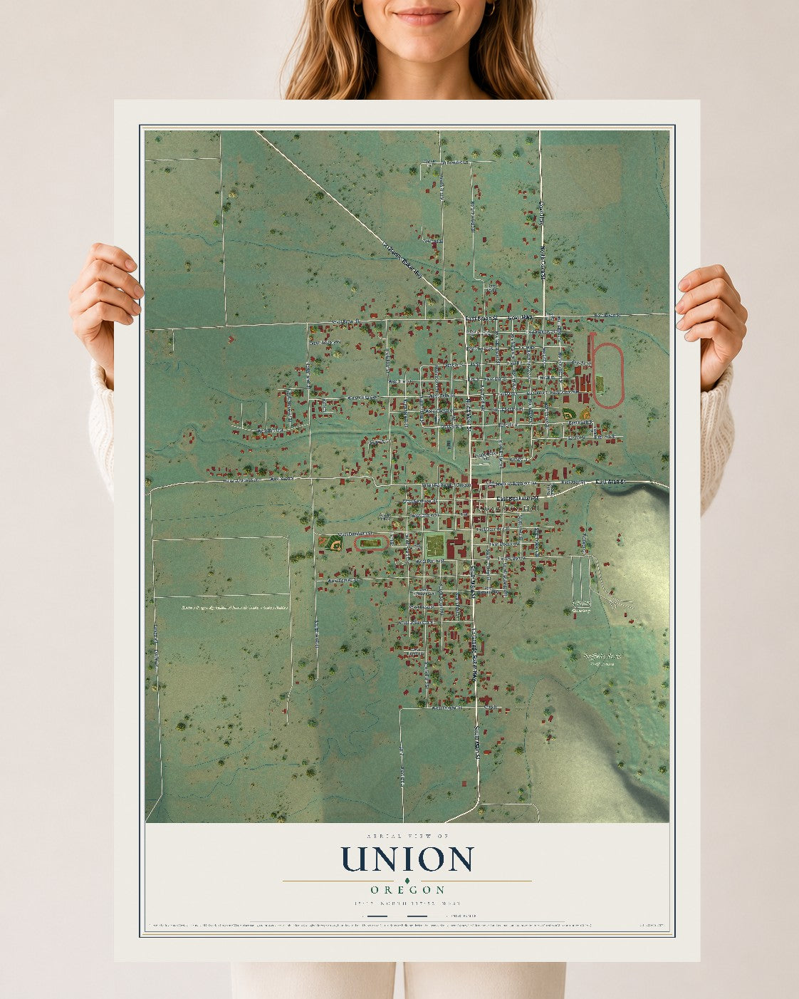Map of Union, Oregon, 24 x 36 inch unframed archival matte print