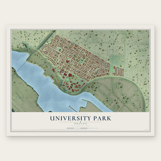 University Park, Oregon map print, the full design