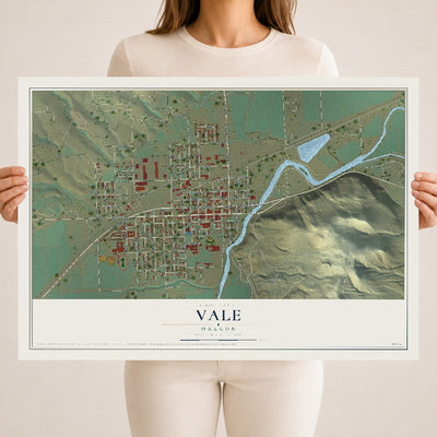Map of Vale, Oregon, 18 x 24 inch unframed archival matte print