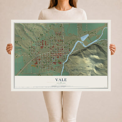 Map of Vale, Oregon, 24 x 36 inch unframed archival matte print