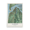 Map of Waldport, Oregon, 12 x 18 inch unframed archival matte print