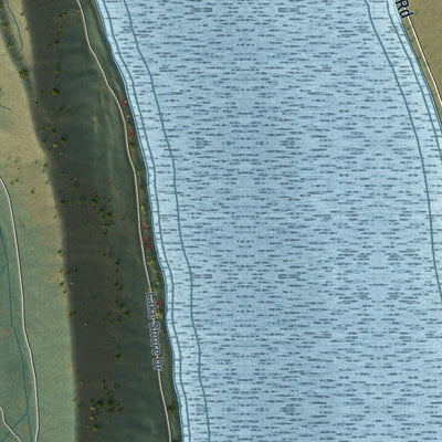 Close-up of the map of Wallowa Lake, Oregon print showing street and building detail