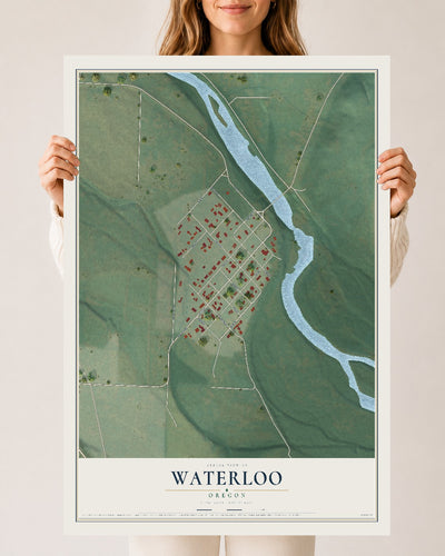 Map of Waterloo, Oregon, 24 x 36 inch unframed archival matte print