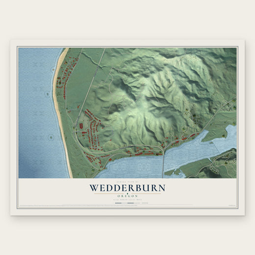 Wedderburn, Oregon map print, the full design