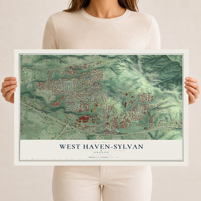 Map of West Haven-Sylvan, Oregon, 12 x 18 inch unframed archival matte print