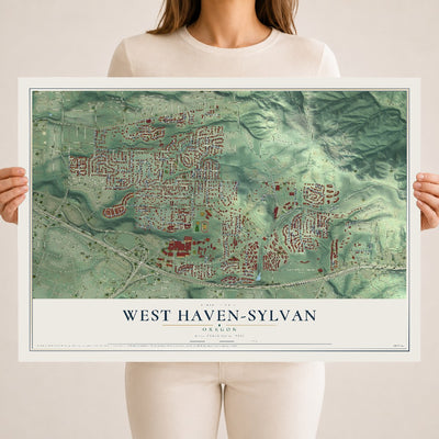 Map of West Haven-Sylvan, Oregon, 18 x 24 inch unframed archival matte print