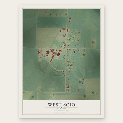 West Scio, Oregon map print, the full design