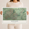 Map of West Slope, Oregon, 12 x 18 inch unframed archival matte print