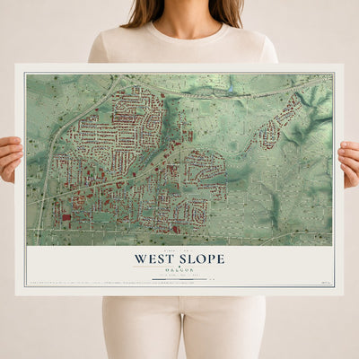 Map of West Slope, Oregon, 18 x 24 inch unframed archival matte print