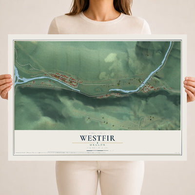 Map of Westfir, Oregon, 18 x 24 inch unframed archival matte print