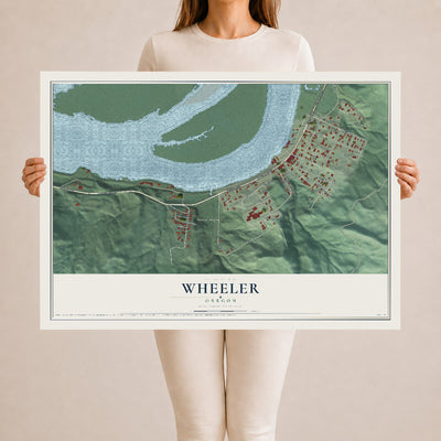 Map of Wheeler, Oregon, 24 x 36 inch unframed archival matte print