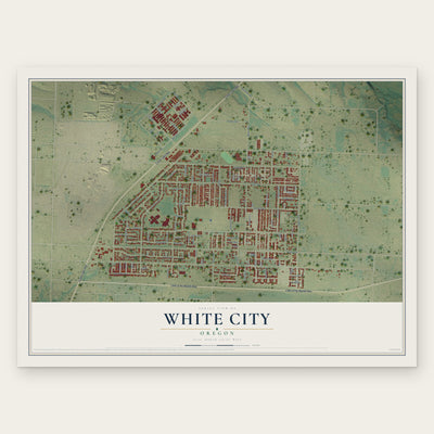 White City, Oregon map print, the full design