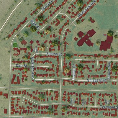 Close-up of the map of White City, Oregon print showing street and building detail