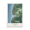 Map of Yachats, Oregon, 12 x 18 inch unframed archival matte print