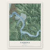 Yaquina, Oregon map print, the full design