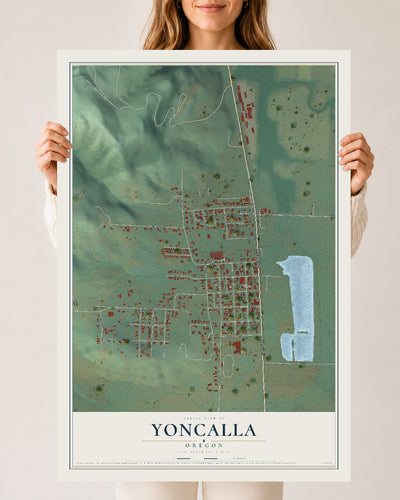 Map of Yoncalla, Oregon, 24 x 36 inch unframed archival matte print