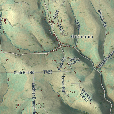 Close-up of the map of Abbott, Pennsylvania print showing street and building detail