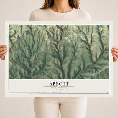 Map of Abbott, Pennsylvania, 18 x 24 inch unframed archival matte print