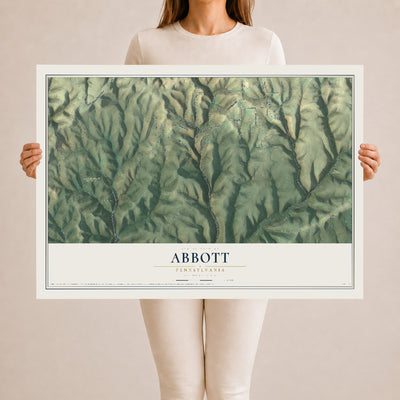 Map of Abbott, Pennsylvania, 24 x 36 inch unframed archival matte print
