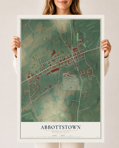 Map of Abbottstown, Pennsylvania, 24 x 36 inch unframed archival matte print