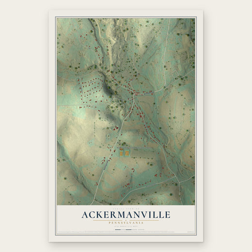 Ackermanville, Pennsylvania map print, the full design