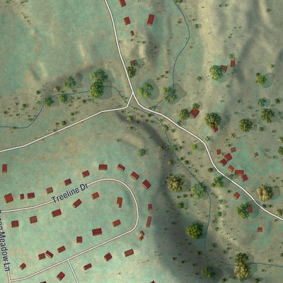 Close-up of the map of Ackermanville, Pennsylvania print showing street and building detail