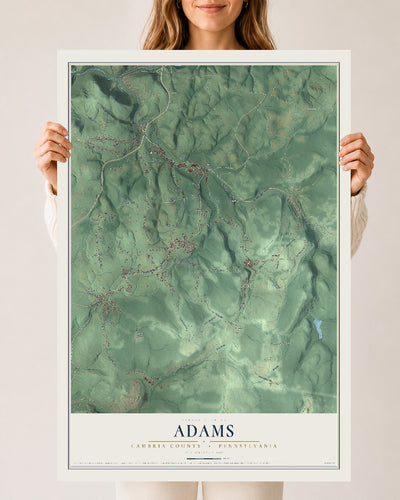 Map of Adams, Cambria County, Pennsylvania, 24 x 36 inch unframed archival matte print